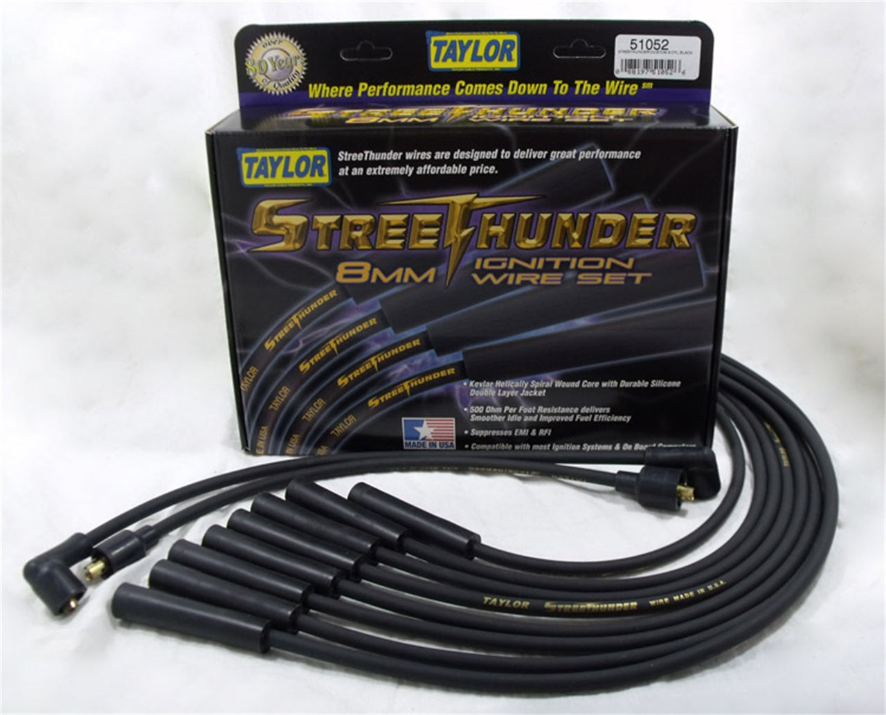 Spark Plug Wires 8mm Straigt Black AMC/Ford/GM - TAY51052
