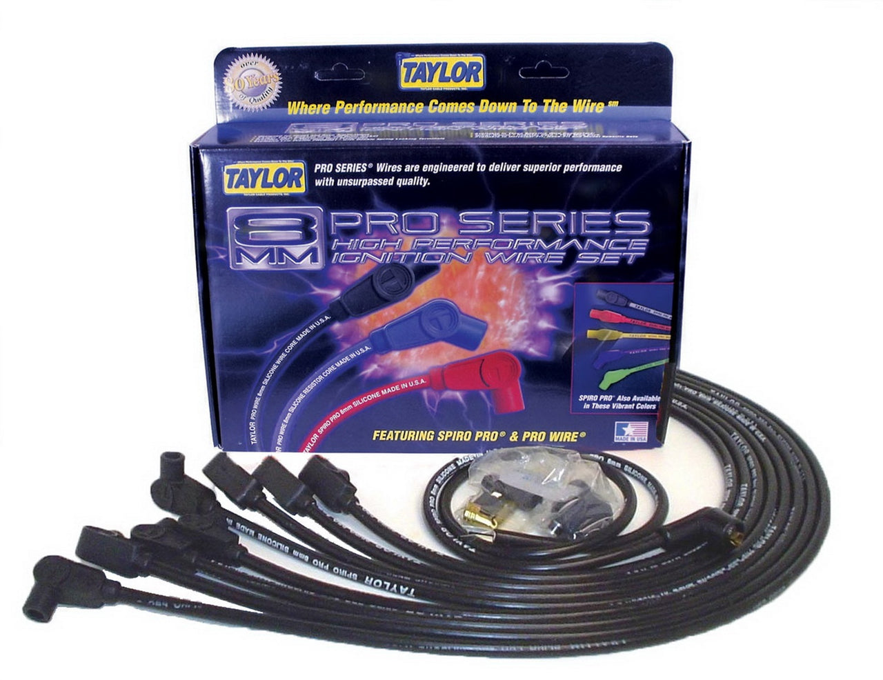 Spark Plug Wire 90' Black SBC (under headers) - TAY76029