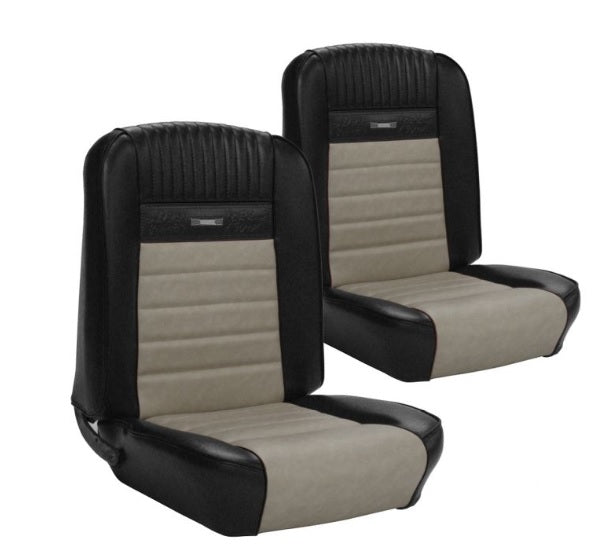 Seat Cover Pony Black'n White full set 65-66 Conv - UD-56-76-AE