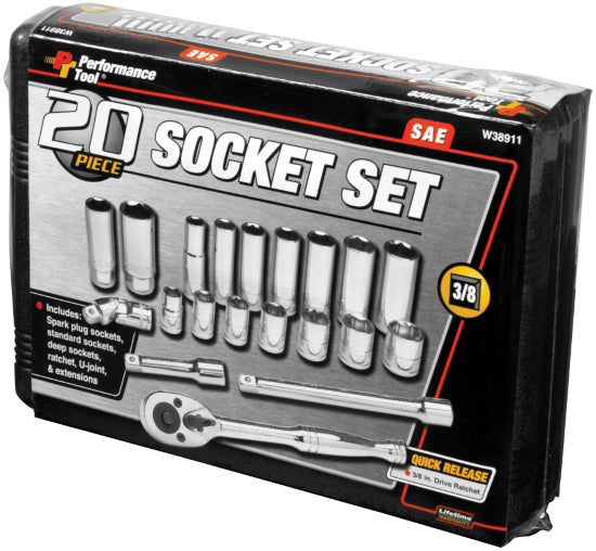 Pipe sett 20 deler 3/8 lang og kort piper i tommer - W38911